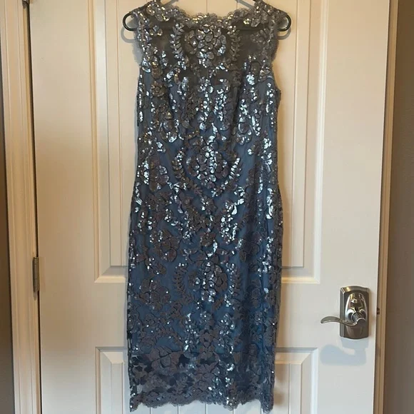 Tadashi Shoji | Dresses | Silvergrey Dress Tadashi Shoji Size 8 | Poshmark